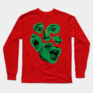 Slasher Collage Style Faces Long Sleeve T-Shirt